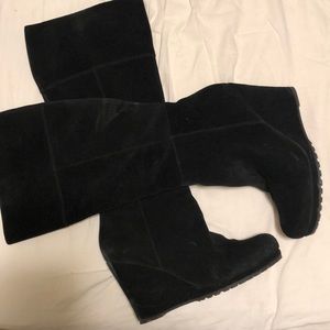 Aldo Knee High Black Suede Boots